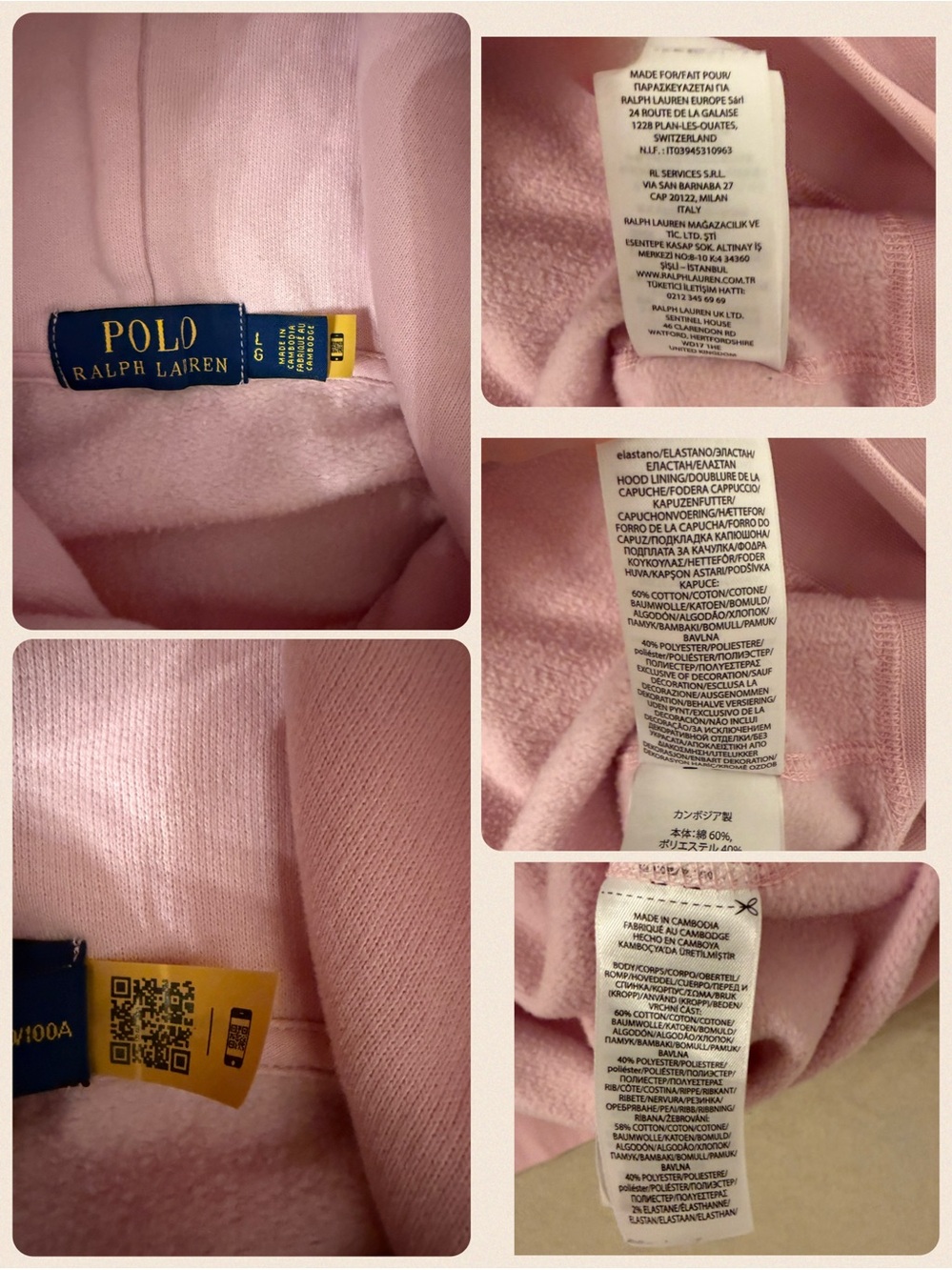 Polo Ralph Lauren Big Pony Pink Fleece Hoodie Pullover Size L - Picture 10 of 16